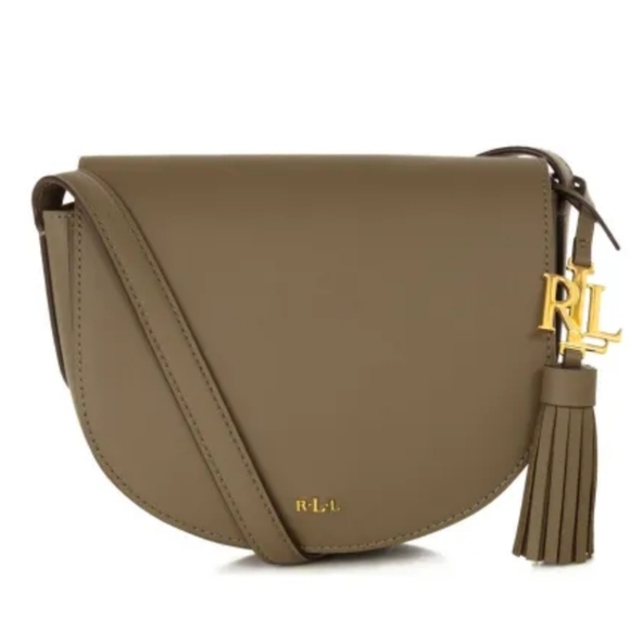 Lauren Ralph Lauren Handbags - Lsuren Ralph Lauren Leather Mini Caley Saddle Bag Khaki Green